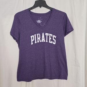 Fanatics ECU Pirates Womens XXL Purple V-Neck Tee w/ Graphics